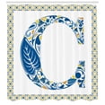 thumbnail image 3 of Ambesonne Letter C Shower Curtain, Portuguese Culture Art, 69"Wx75"L, Blue Yellow Orange, 3 of 3