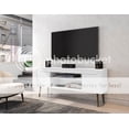 thumbnail image 2 of Manhattan Comfort Bradley 4 Shelves Wood TV Stand for TVs up to 60" in White, 2 of 9