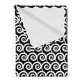 thumbnail image 2 of Black and White Soft Flannel Fleece Blanket, Monochrome Continuous Pattern with Revolving Circular Shapes Spirals, Cozy Plush for Indoor and Outdoor Use, 50" x 60", Black and White, by Ambesonne, 2 of 5