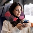 thumbnail image 6 of Travel Pillow Memory Foam, Head Neck Support Airplane Pillow For Traveling, Car, Home, Travel Neck Flight Pillow 12 Inches Palevioletred Buffalo Plaid Check Tartan Scotland_4, 6 of 8
