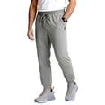 thumbnail image 3 of MKKAS Men's Joggers with Zipper Pockets Quick Dry Stretch Performance Trousers for Training and Running Athletic Gym Wear, Light Gray, 2XL, 3 of 9