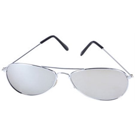 Cp Silver Aviator Mirror Lens Police Sunglasses Top Gun Glasses One Size Fits Most Adults
