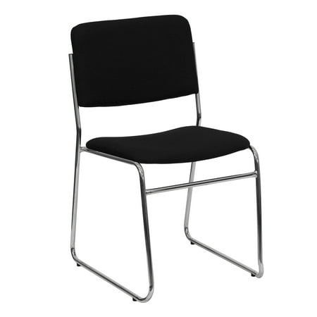 

Flash Furniture HERCULES Series 500 lb. Capacity Black Fabric High Density Stacking Chair with Chrome Sled Base