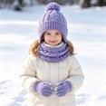 thumbnail image 6 of PureCasa Toddler Kids Winter Hats Gloves Neck Warmer for 2-10 Years Beanie Hat with Earflaps,Knit Mittens & Neck Gaiter Warmer for Kids, 6 of 8