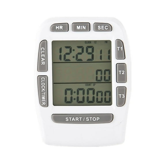 Multi-Channel Digital Kitchen Timer, Loud Alarm & Large Display, Countdown Count Up Timer with Stable Magnet Back & Pocket Clip, Perfect for Cooking, School, Exercise -