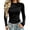 Black, variant on FchengtaiS Long Sleeve Shirts for Women Ribbed Slim Fitted Basic Tee Top Mock Neck Workout Stretchy Undershirts