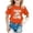 Orange, variant on XEGLSBU T Shirts for Girls 10-12 Cropped Children's Casual Letter Pattern Print Multicolor Round Neck Short Sleeves Red Size 12-13 Years