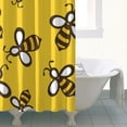 thumbnail image 5 of Bee Shower Curtain Honeycomb Print Waterproof Bathroom Curtain with Hooks - Cute Bumble Bee Cartoon Design Fade-Resistant 72x84 inches, 5 of 5