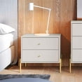 thumbnail image 2 of Manhattan Comfort Jasper Engineered Wood Nightstand in White Gloss/Gold, 2 of 9