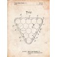 thumbnail image 2 of Borders, Cole 12x14 Gold Ornate Wood Framed with Double Matting Museum Art Print Titled - PP737-Vintage Parchment Billiard Ball Rack Patent Poster, 2 of 4