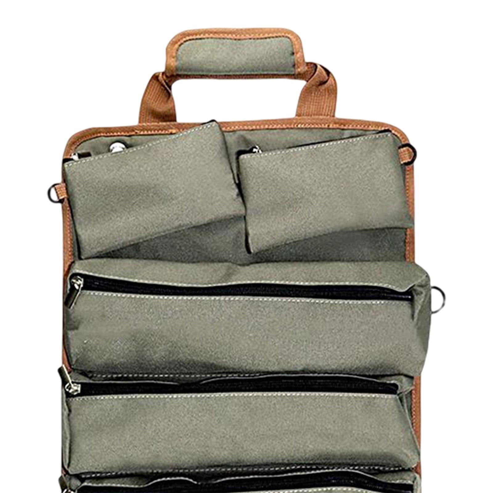 Oxford Cloth Tool Pouch Roll up Multifunctional Case Large Capacity with Zipper Carry Case Maintenance Tool Bag for Gifts