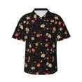 thumbnail image 2 of Picia Red White Flowers Gentle Cotton Regular Fit Short Sleeve Casual Hawaiian Shirt for Men-Medium, 2 of 9