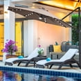 thumbnail image 1 of Costway 10ft Solar LED Cantilever Offset Patio Umbrella 360dgrees Rotation Aluminum Tan, 1 of 7