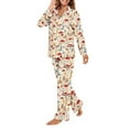 thumbnail image 3 of FOR U DESIGNS Aestheic Mushroom Womens Button Down Pajama Sets 2 Piece Long Sleeve Pj Pants Set Size 2XL Sleepwear Long V-neck Tops for Womens Nightwear Button Front, 3 of 7