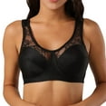 thumbnail image 3 of Women‘s Full Figure Plus Size Wirefree Support Sleep Bra Black, 3 of 5