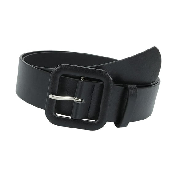 Female Waistband Adjustable Belts Decorative Solid Pin Buckle Belt Ladies Dress Jeans Strap Waistbelt PU Leather Belt for Dress Pants Skirt Black