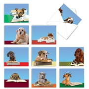 10 All Occasion Blank Note Cards Assorted (4 x 5.12 Inch) - READING EYE DOGS M3967