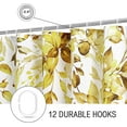 thumbnail image 4 of Extra Long Shower Curtain 72 x 84, Yellow Floral Shower Curtain for Bathroom, Watercolor Plant Eucalyptus Leaves Fabric Shower Curtain Set with Hooks, 4 of 6