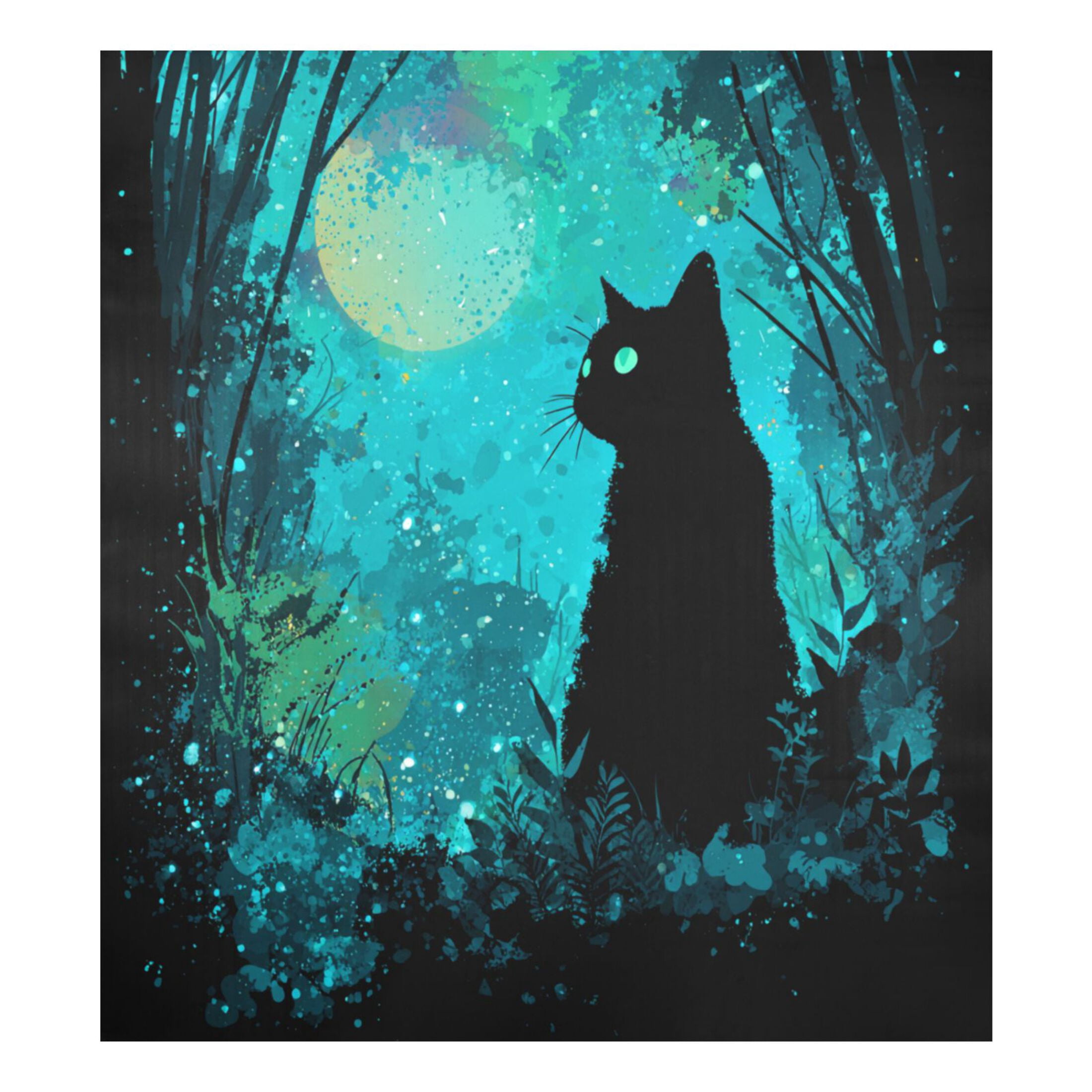 Dishwasher Magnetic Refrigerator Magnet Cover Sticker Home Decorative 23"x26" Magic Black Cat