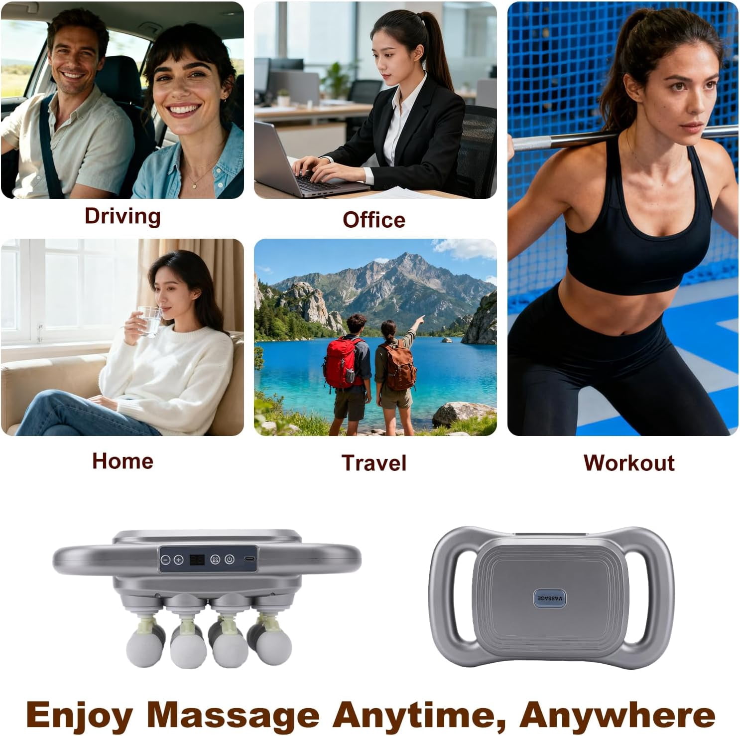 16-Head Massage Gun Set, Deep Tissue Percussion Massager with 9 Modes and 9 Adjustable Intensities,Quiet Muscle Massage Gun for Back,Shoulders, Legs, Foot, Body Muscle Pain Relief, Dark Grey