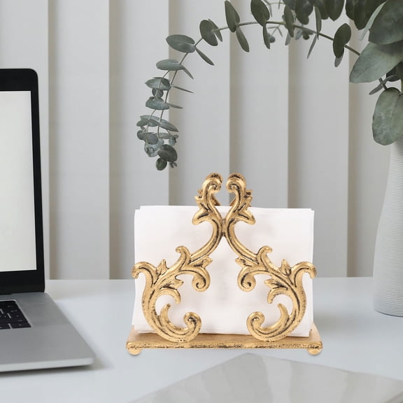 Metal Napkin Holder 6.1x5.3x1.97in Willow Branch Design Freestanding Paper Towel Dispenser Tissue Tray for Kitchen Dining Table