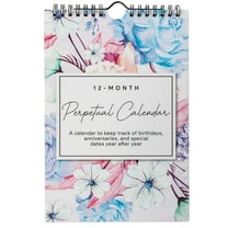 Perpetual Calendar for Birthdays and Anniversaries- Floral Wall Calendar -12 Months - Dates to Remember Book - Important & Special Days - 6 x 9"