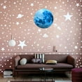 thumbnail image 4 of Hvxrjkn 947 Pzas Brillan en la Oscuridad Stars, Brillan en la Oscuridad Luna Planeta Nave Espacial Wall Decals, Adhesivo Stars Wall Stickers para Dormitorio de Guardería Infantil, 4 of 6