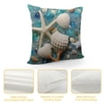 thumbnail image 4 of Creowell Starfish Shells Ocean Pillow Covers for Couch Sofa Indoor Outdoor Pillow Case High-Quality 1PC 18x18in, 4 of 5