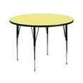 thumbnail image 1 of 42'' Round Yellow Thermal Laminate Activity Table - Standard Height Adjustable Legs, 1 of 3