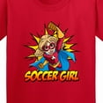 thumbnail image 4 of Inktastic Soccer Girl Superhero Youth T-Shirt, 4 of 5