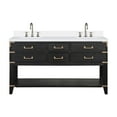 thumbnail image 3 of Norwalk 60 in W Black Oak Double Bath Vanity, Cultured Marble Top, and Faucet Set, 3 of 9