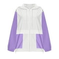 thumbnail image 4 of jtjvou Lightweight Rain Jacket Women with Hood Packable Waterproof Windbreaker Rain Coats for Adults Purple XXL, 4 of 8