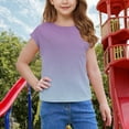 thumbnail image 7 of Miluxas Girls Summer Casual Tops Short Sleeve Tie-dyed T Shirts Cute Comfy Tees Purple 13 Years, 7 of 7