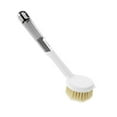 thumbnail image 2 of Hangable Pot Brush with Scraper-Long Handle Kitchen Brush for Pots,Pans & Dishes-Non-Stick Safe-White Plastic-9.84 Inch Cleaning Brush with Built-in Scraper & Ergonomic, 2 of 6