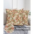 thumbnail image 3 of Waterproof Outdoor Throw Pillows with Inserts 16"x16", Rose Fall Soft Decorative Pillowcases for Couch Bedroom, Thanksgiving Vintage Pastoral Botanical Flowers Pillow Covers for Sofa Living Room, 3 of 8