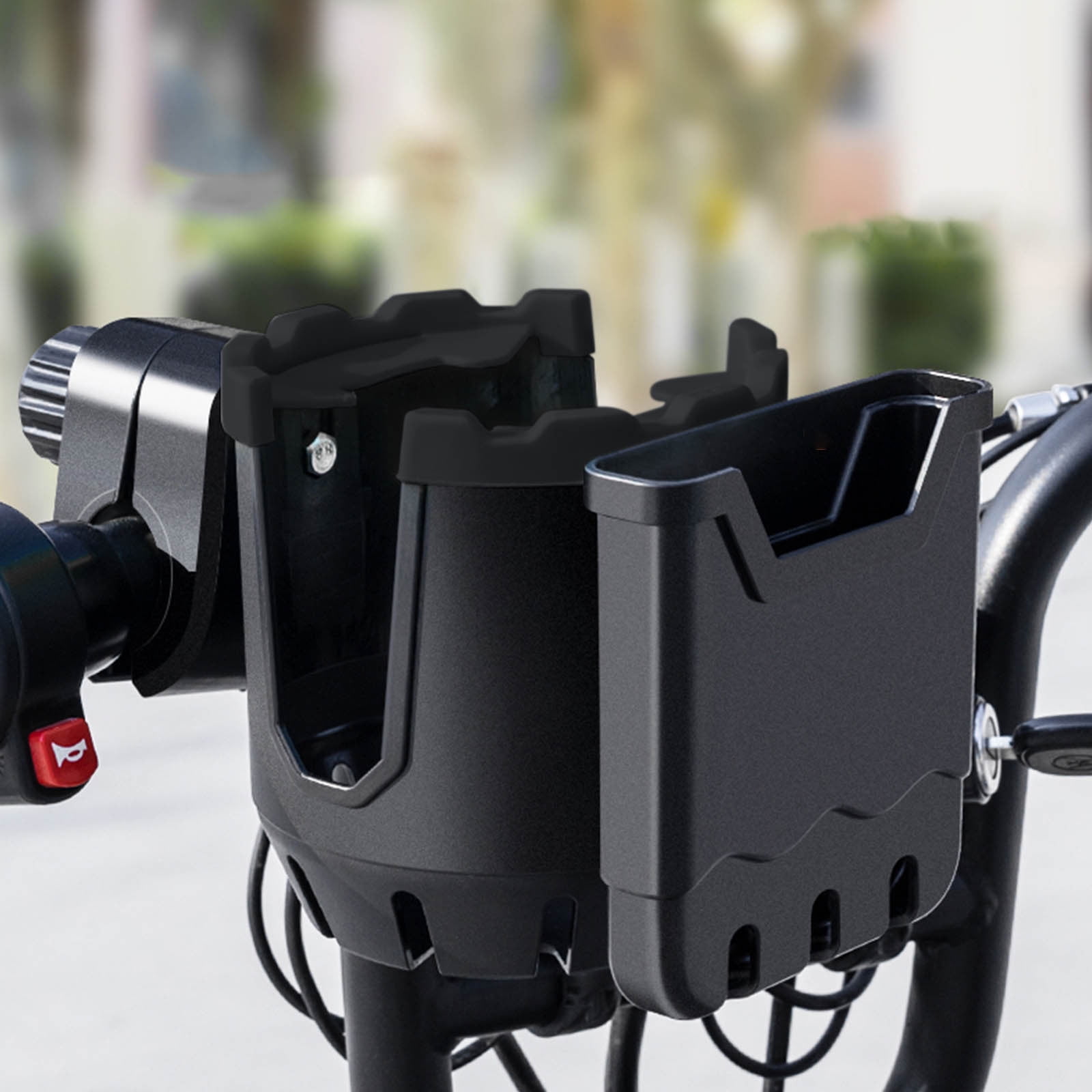 Portavasos con Soporte para Teléfono, Portavasos Universal 2 en 1 con Soporte para Teléfono, Organizador de Tazas y Teléfono para Bicicleta, Cochecito, Bicicleta, Silla de Ruedas, Caminador, Scooter