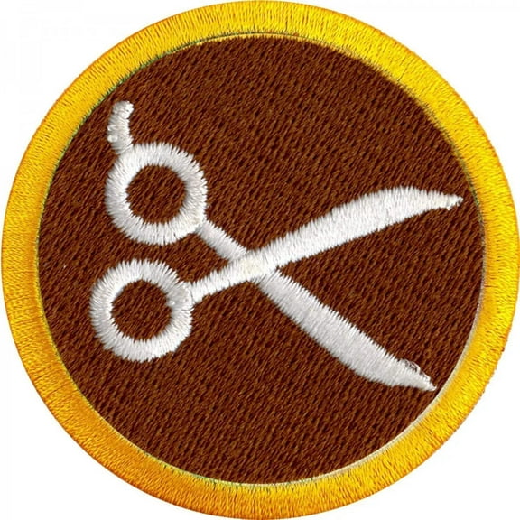 Hair Cutting Merit Badge Embroidered Iron-on Patch