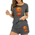 thumbnail image 2 of Uaswgudfs Women's Cotton Blend Pajama Set - Halloween Print, Elastic Waist, 2 of 7