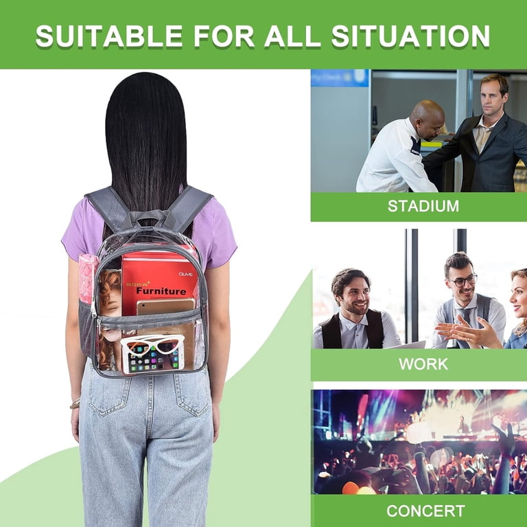 ARAZIYT Clear Stadium Backpack 12x6x12 Mini Small Clear Bag Stadium Approved Great for Games Sport Events Festival Concerts,Women Men Unisex, Adult ARAZIYT Clear Stadium Backpack 12x6x12 Mini Small Clear Bag Stadium Approved Great for Games Sport Events Festival Concerts,Women Men Unisex, Adult