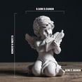 thumbnail image 3 of HJQEQVD Reading Angel Cherub Statue with Book Sculpture - Indoor Outdoor Garden Decor Memorial Figurine Shelf Sitter Home Accent Resin Art Statuette, 3 of 5
