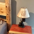 thumbnail image 3 of Zeckos Black Bear Family Table Lamp W/ Tree Bark Print Shade, 3 of 5