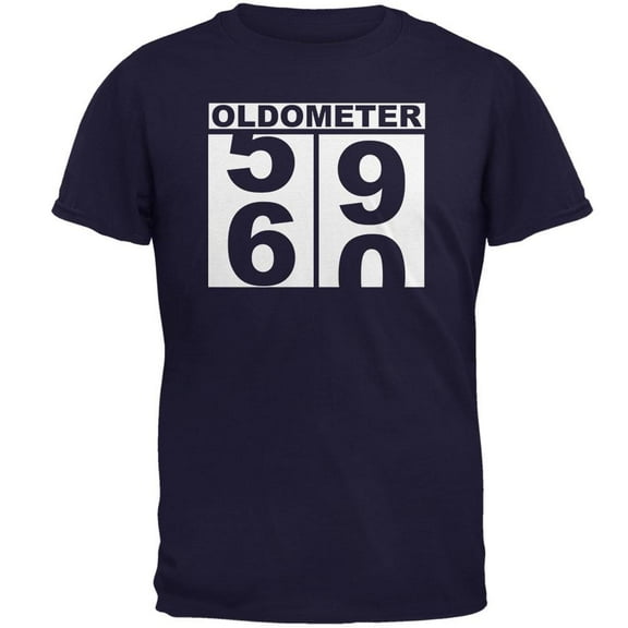 Milestone Birthday Oldometer Odometer Turning 60 Mens T Shirt Navy MD