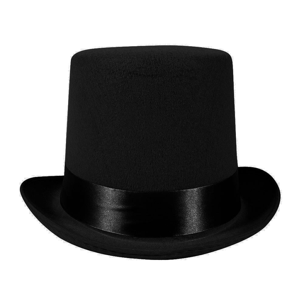 5 Inch Black Felt Top Hat - Gentleman's 