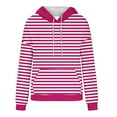 thumbnail image 4 of cocolona Hoodies for Women Long Sleeve Casual Striped Print Hooded Sweatshirts Fall Winter Trendy Pullover Tops with Pockets S-3XL, 4 of 5