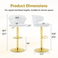 thumbnail image 3 of JUFU Bar Stools Set of 2, Extra Large Adjustable Swivel Bar Stools with Wide Seat & High Back, PU Leather Counter Height Bar Chairs with Footrest for Kitchen Island, 3 of 8