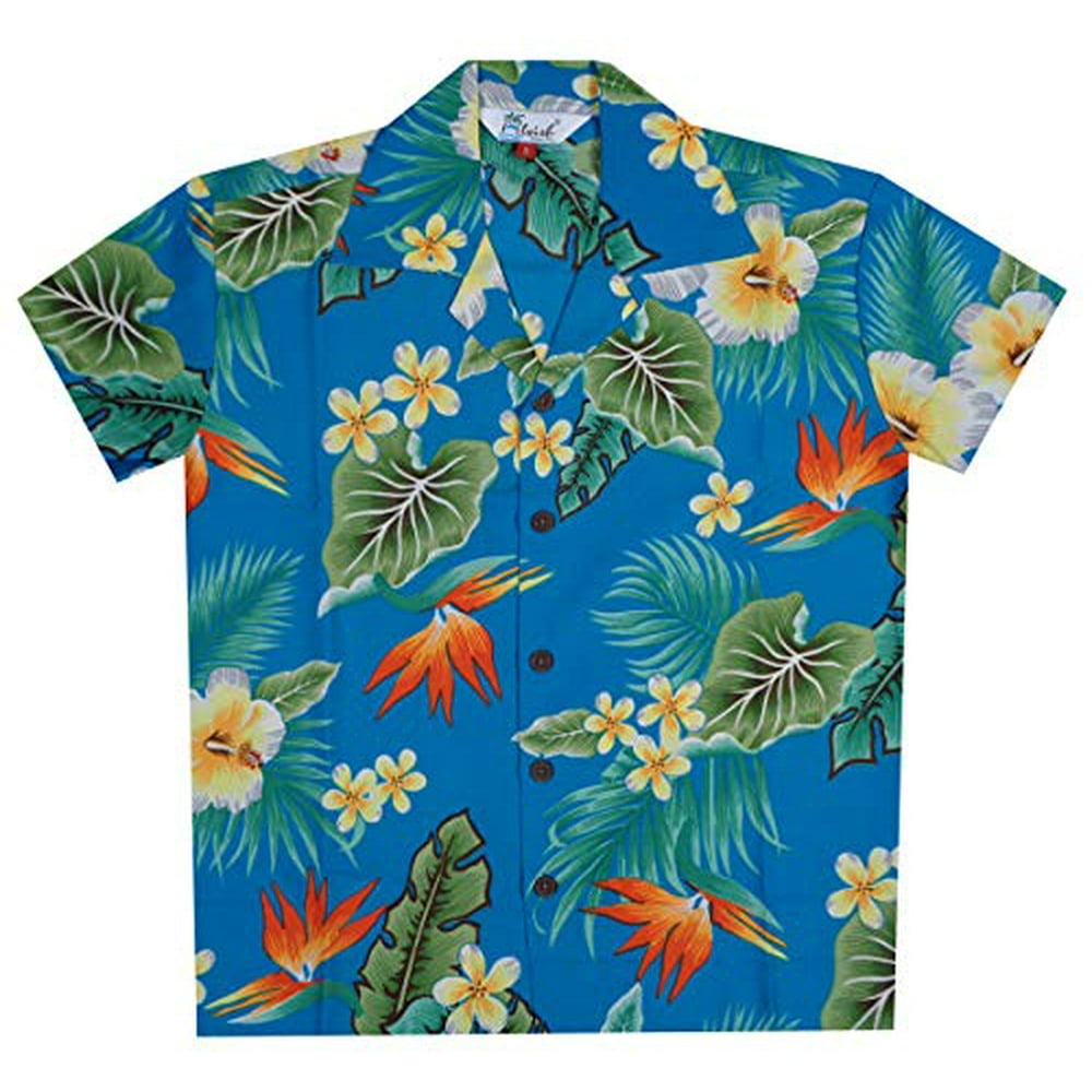 Hawaiian Shirts 46B Boys Flower Leaf Beach Aloha Holiday Casual ...