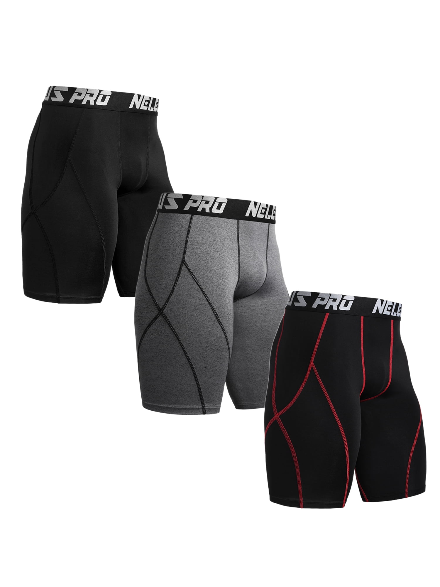 Mens Compression Athletic Base Layers Gym Running Tights Shorts Moisture Wicking 