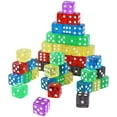thumbnail image 3 of GFDYREE 50 Pieces Game Dice Set 5 Translucent Colors Dés Square Corner Dice with Free Pouch, 3 of 7