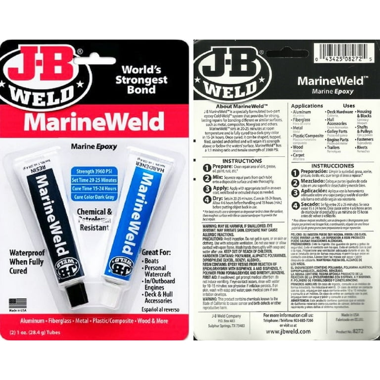 J-B Weld 1oz Gray Marine Weld Epoxy Adhesive Kit for Strong
