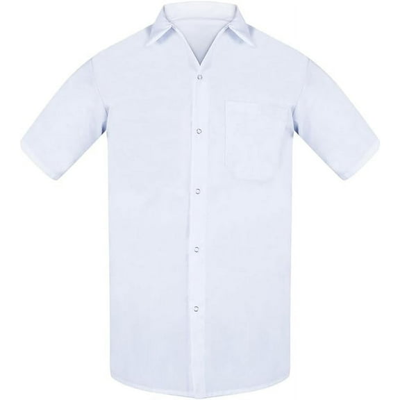 Soro Essentials- XX-Large Polyester Restaurant Utility Cook Shirt White Color- Short Sleeve Breathable Cook Shirt for Food Service Caterers Bakers and Culinary Restaurant Kitchen Work Clothes